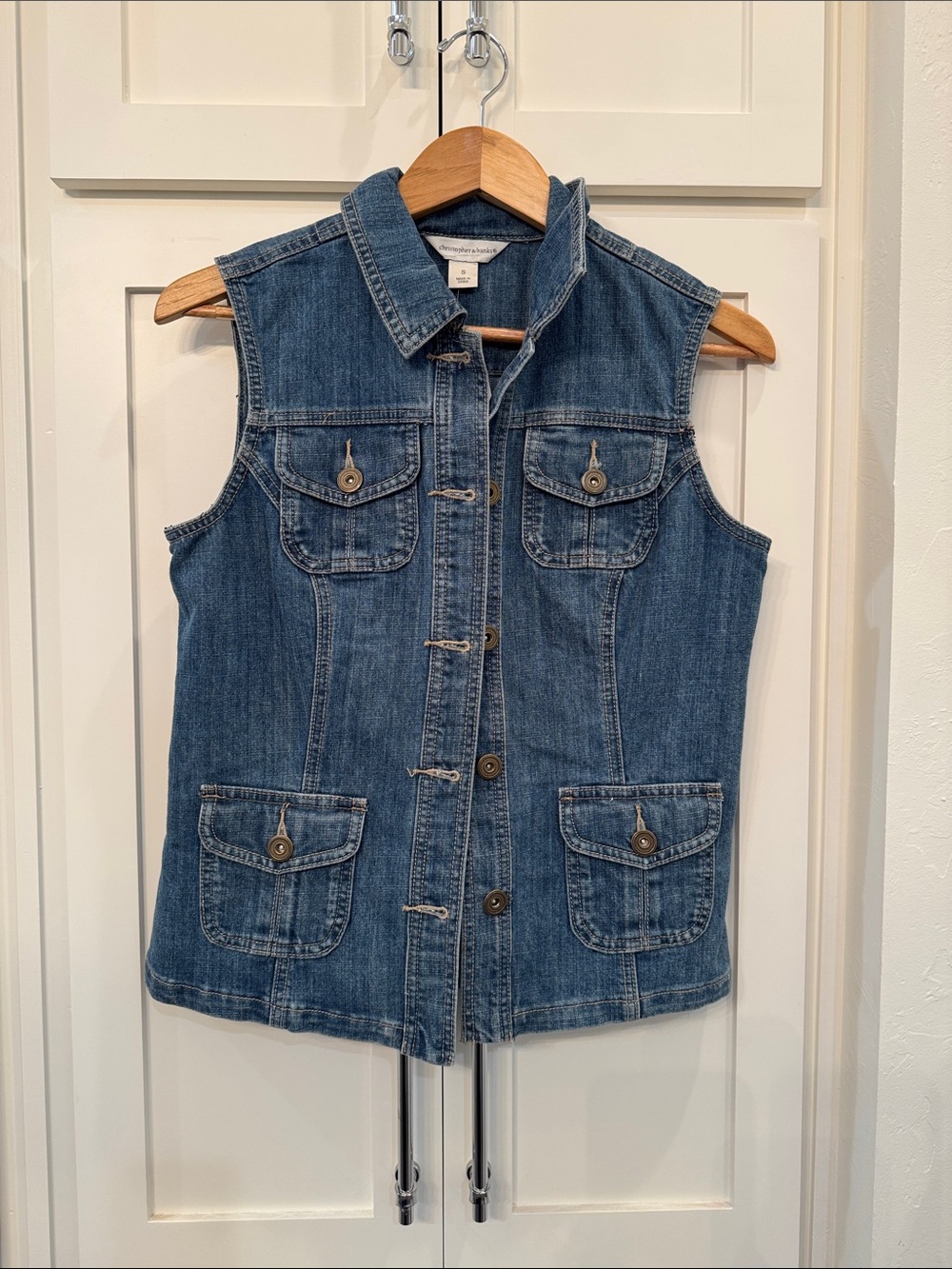 NEW Christopher and Banks Denim Vest